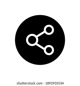 Symbol teilen. Symbol für schwarze runde Zeichenkombination. Vektorgrafik
