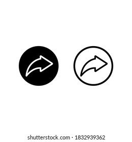 Share icon in black. Social media concept. Vector EPS 10. Isolated on white background