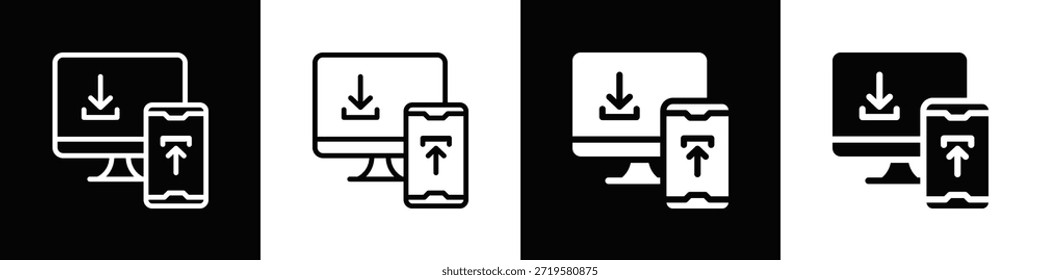 Icono de Compartir con fondo blanco y negro
