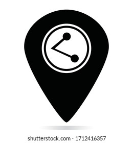 Share icon at check-in white background