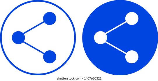 Share icon in circle. Vector illustration
