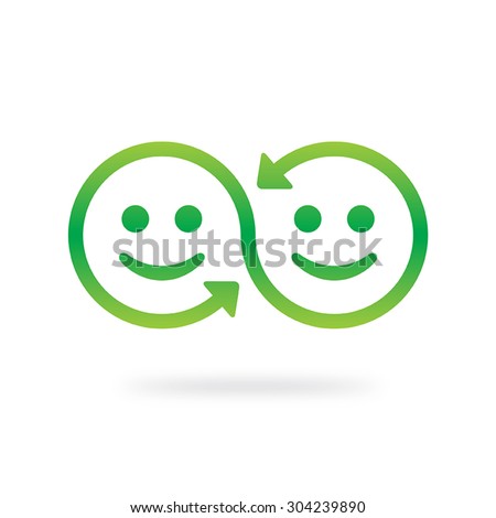 Share icon. Connection and interaction vector symbol. Smile face swap.