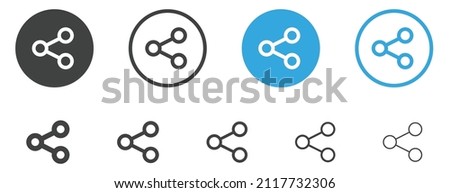 Share icon, Connection symbol - network sharing icons, Share line icon button, outline - Connect, data sharing, link symbol	
