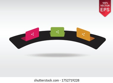 share icon connection transferring server data sharing vector laptop set illustration