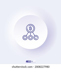 icono de recurso compartido con la colección cryptocurrency. Los iconos están diseñados en color completo, contorno, plano, glifos y líneas.   Funciona para web, móvil, interfaz de usuario y más. Ilustración vectorial.