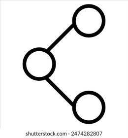 Share Icon Design with Black Outline Style Vector
