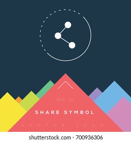 Share icon design on modern flat background