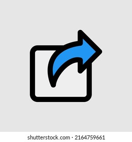 Share icon in filled line style about essentials, use for website mobile app presentation