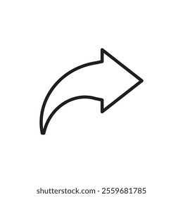 Share icon Flat art in black and white isolated
