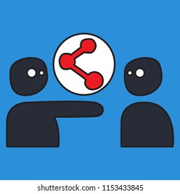 share icon in flat design,vector illustration.