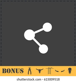 Share icon flat. Simple vector symbol and bonus icon