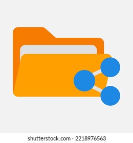 Compartir icono en estilo plano sobre carpetas, usar para presentación de aplicaciones móviles del sitio web