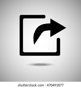 Share icon. Flat style. Grey background. Vector illustration.