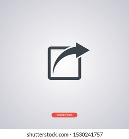 Share icon in flat style isolated on gray background. Vector illustration.