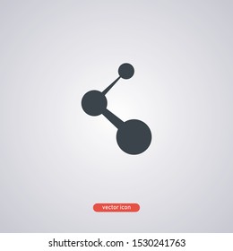 Share icon in flat style isolated on gray background. Vector illustration.