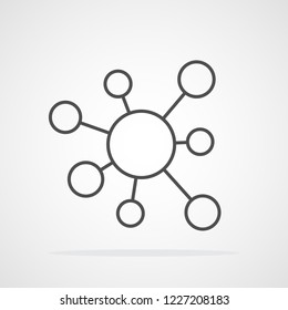Share icon in flat style. Vector illustration. Link technology symbol, isolated.