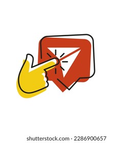 Share icon. Follower. Button, ui, web. Social media share. Hand click finger share icon vector