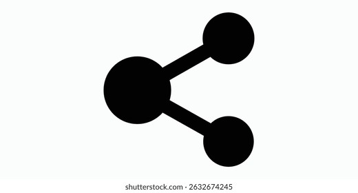Share icon in glyph or solid black style. Vector