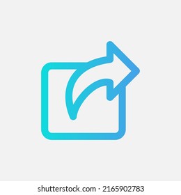 Compartir icono en el estilo de degradado sobre elementos esenciales, usar para presentación de aplicaciones móviles del sitio web