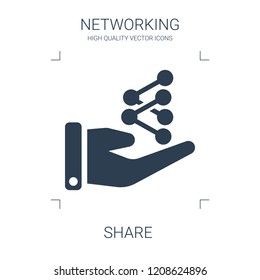share icon. high quality filled share icon on white background. from networking collection flat trendy vector share symbol. use for web and mobile