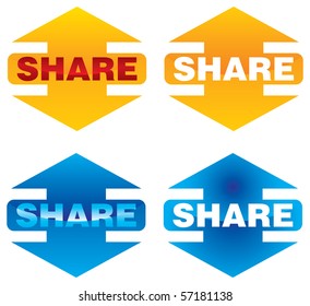 Share icon illustration with text and graphics