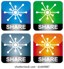Share icon illustration with text and graphics