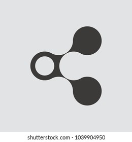 share icon isolated of flat style. Vector illustration.
