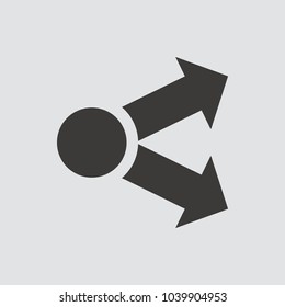 share icon isolated of flat style. Vector illustration.