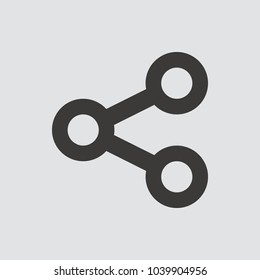 share icon isolated of flat style. Vector illustration.