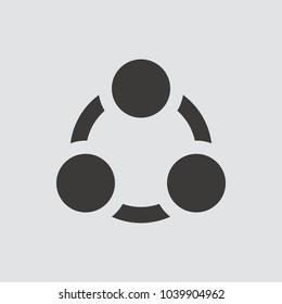 share icon isolated of flat style. Vector illustration.
