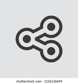 share icon isolated of flat style. Vector illustration.
