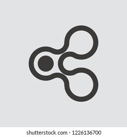 share icon isolated of flat style. Vector illustration.