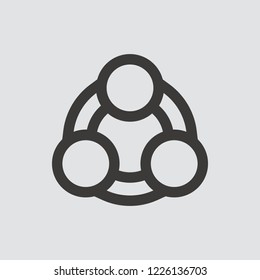 share icon isolated of flat style. Vector illustration.