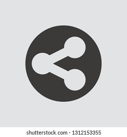 share icon isolated of flat style. Vector illustration.
