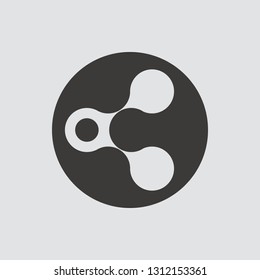 share icon isolated of flat style. Vector illustration.