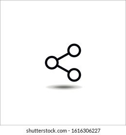 Share icon isolated on white background. Share icon of modern symbol for graphic and web design. Share icon simple sign for logo, web, application, user interface. Share icon flat vector illustration,