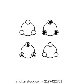 Icono de recurso compartido aislado en fondo blanco. Compartir un símbolo moderno para diseño gráfico y web.