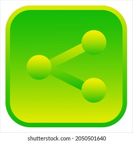 Icono de Compartir. Icono web aislado. Diseño de logotipo. Ilustración vectorial plana en color gradiente verde.