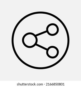 Compartir icono en el estilo de línea sobre la interfaz de usuario, usar para presentación de aplicaciones móviles del sitio web