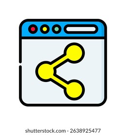 Share Icon Lineal Color Vector Illustration