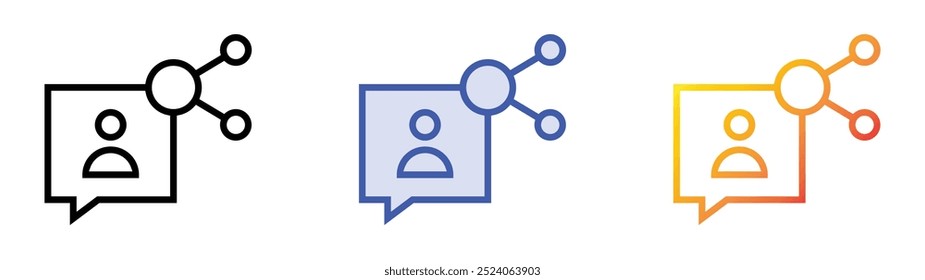 share icon. Linear, Blue Fill and Gradient Style Design Isolated On White Background