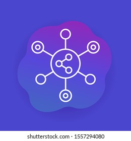 share icon, linear style vector