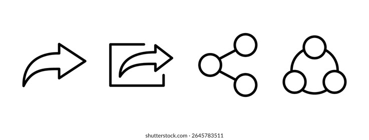 Diseño de logotipo de icono de Compartir. Compartir signo y símbolo
