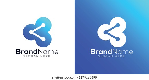 Design-Vorlage für das Symbol auf weißem Hintergrund teilen