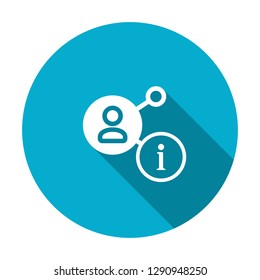 Share icon, multimedia icon with information sign. Share icon and about, faq, help, hint symbol. Vector illustration