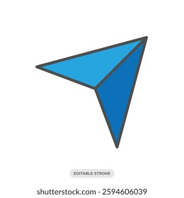 Share icon. Navigation, direction symbol. Social media network vector illustration in color fill style.