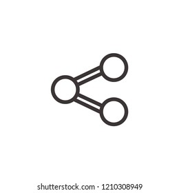 Share icon, network ,connection, simple thin line icon, linear pictogram