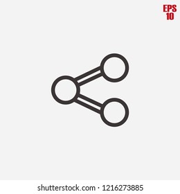Share icon, network ,connection, simple thin line icon, linear pictogram