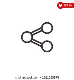 Share icon, network ,connection, simple thin line icon, linear pictogram