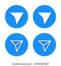 Share icon on blue circle. Social media repost vector with shadow